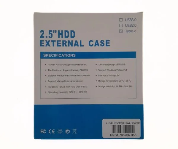 2.5" HDD/SSD External Case With Type-C - Image 4