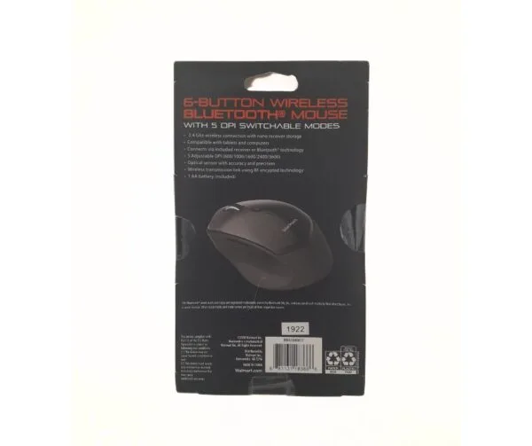 Blackweb 6Button with 5 DPI Setting Wireless Bluetooth Mouse - Black Color - Image 3