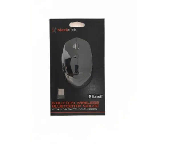 Blackweb 6Button with 5 DPI Setting Wireless Bluetooth Mouse - Black Color - Image 2