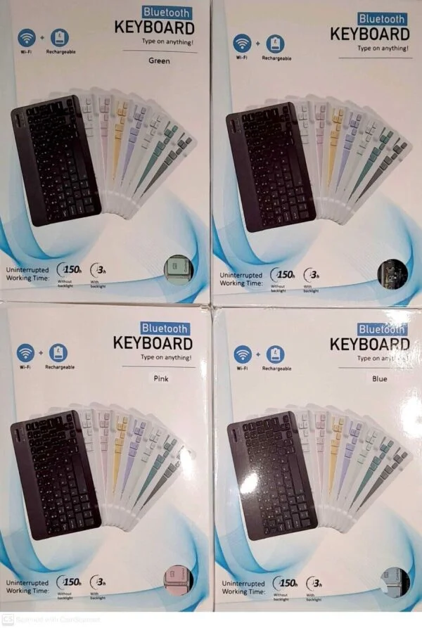 Keyboard -WiFi & Bluetooth Enabled - white, pink, blue, green ,black - Image 4