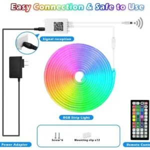 RGB LED Neon Rope Light -LED Strip Light for Commercial Sign 16.4 Ft -Waterproof