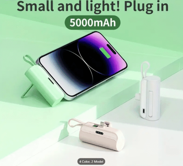 22.5W 5000mAh Power Bank – Portable Fast Charger with Flashlight & SD/TF Card Reader | Ultra-Compact Emergency Power for iPhone, Galaxy, Android | Gift Customization | Pink/Green/White/Black | Type-C Port