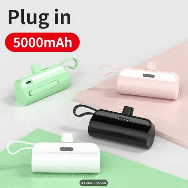 22.5W 5000mAh Power Bank – Portable Fast Charger with Flashlight & SD/TF Card Reader | Ultra-Compact Emergency Power for iPhone, Galaxy, Android | Gift Customization | Pink/Green/White/Black | Type-C Port - Image 2