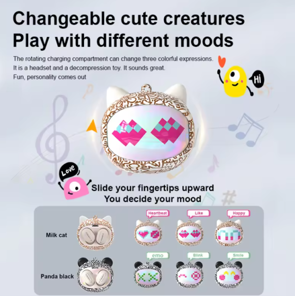 Cool Bluetooth Earphones - Wopow - White & Pink - BT 5.3 - New - Image 5