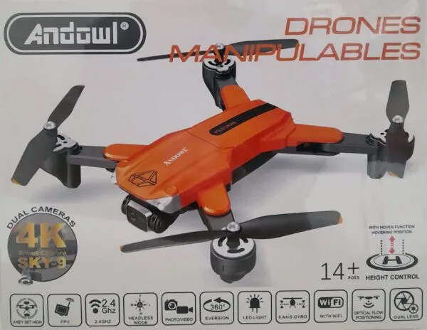 Andowl SKY-9 Foldable FPV Drone with Dual Lens – 2.4GHz WiFi RC Quadcopter, 360° Flips, Optical Flow Positioning, Altitude Hold & One-Key Stunts for Beginners (Black) – Image 3