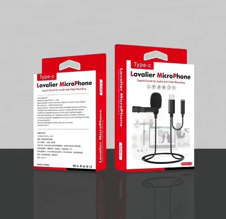 Lavalier Microphone with Headphone playback interface & Easy Clip On - Type C GL140