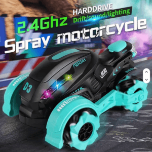 2.4GHz RC Stunt Motorcycle for Kids – 360° Spinning Drift Bike with Remote Control, Music, Spray Effect & Rechargeable Battery – Perfect Gift for Boys & Girls - Image 4