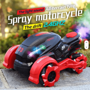 2.4GHz RC Stunt Motorcycle for Kids – 360° Spinning Drift Bike with Remote Control, Music, Spray Effect & Rechargeable Battery – Perfect Gift for Boys & Girls - Image 7