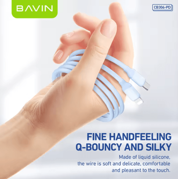 BAVIN CB306 silicone 30W Type C to Lightning fast charging data cable 1M - Image 4