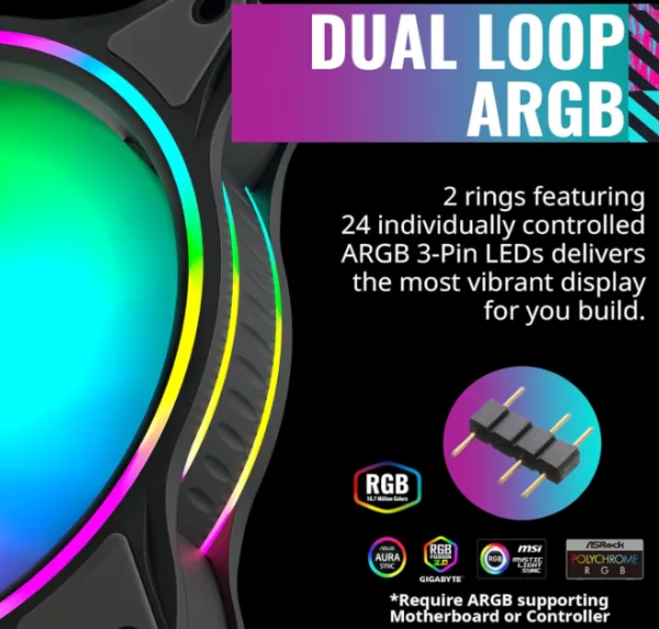 Cooler Master MasterFan MF120 Halo: Addressable RGB 120mm Fan with Independently-Controlled LEDs – Image 5
