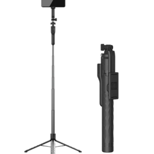 JMARY KT-239: 1.75m Telescopic Selfie Stick Tripod Stand with Cell Phone Clip Rotation Design and Camera Mount Holder- Black