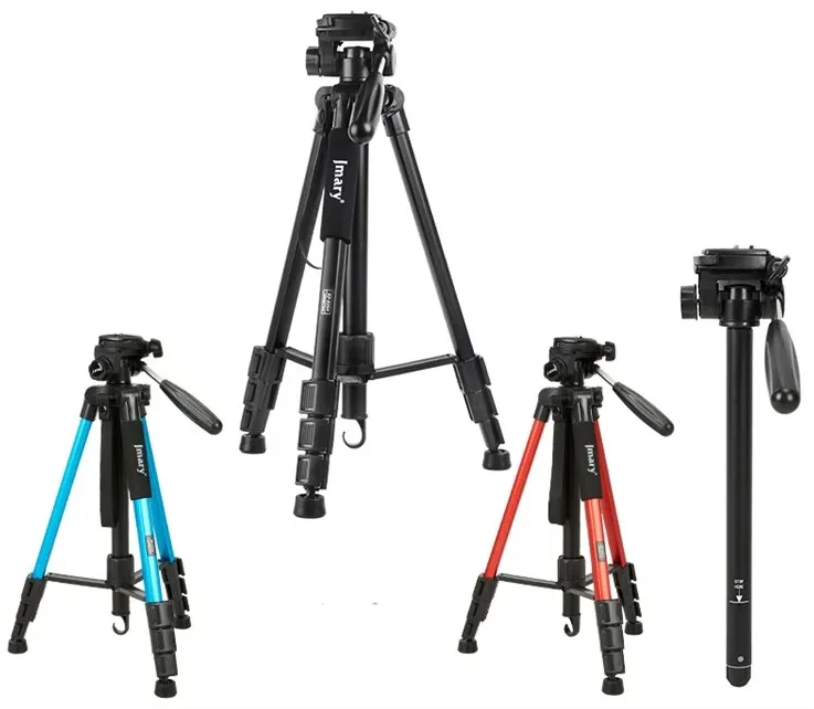 JMARY KP2254: Outdoor Photography Fill Light Tripod Stand for Cell Phones and SLR Cameras - 360 Rotation - Colors Black, Blue & Red - Image 4