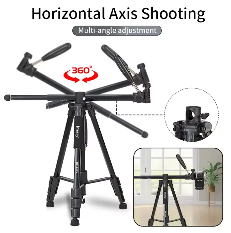 JMARY KP2254: Outdoor Photography Fill Light Tripod Stand for Cell Phones and SLR Cameras - 360 Rotation - Colors Black, Blue & Red - Image 5