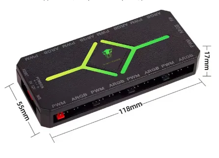 Jungle Leopard Smart Hub: 5V 3PIN ARGB, 4 Pin PWM, IR Remote, Light Sync for PC Case CPU Fan Control - Image 2
