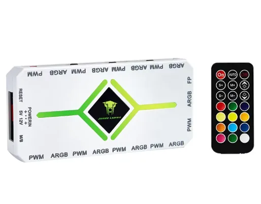Jungle Leopard Smart Hub: 5V 3PIN ARGB, 4 Pin PWM, IR Remote, Light Sync for PC Case CPU Fan Control