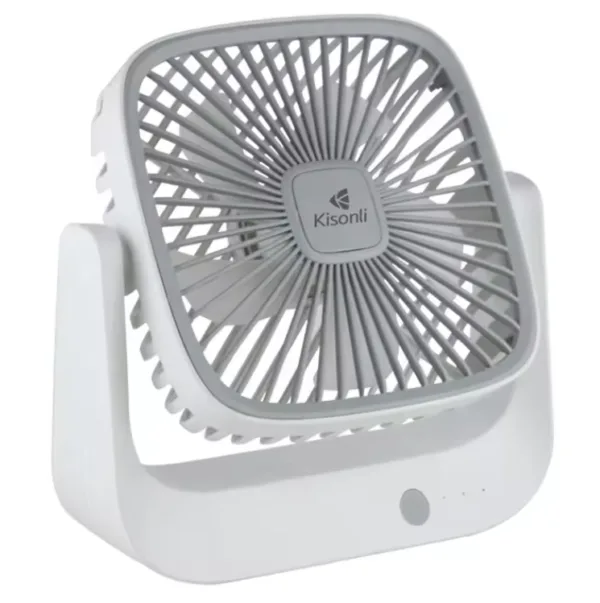 Kisonli F102: Large Desktop Fan - No Assembly, 270° Rotation, Rechargeable, 3rd Gear Automatic Adjustment- Color options White & Green – Image 4