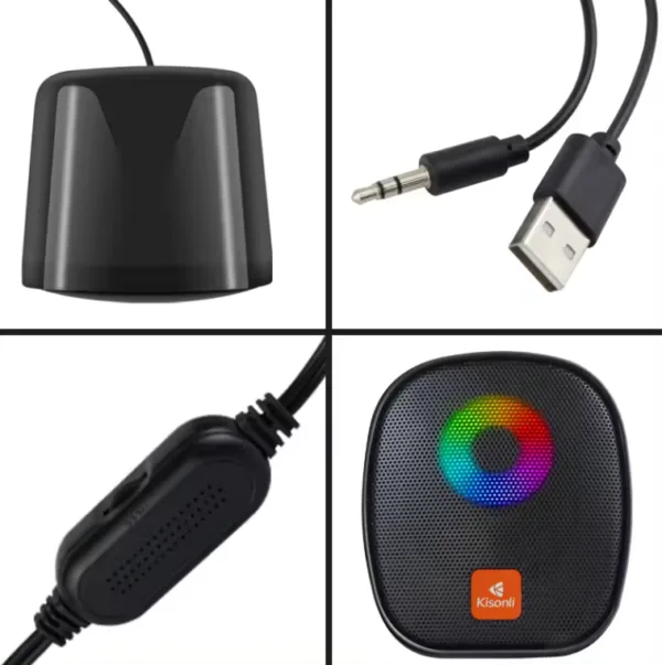Kisonli X11: USB-Powered Portable Laptop Speakers with Wired Connectivity – Image 2