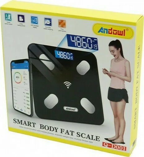 Andowl Q-D001 Smart Scale with Body Fat Counter - Black - Image 2