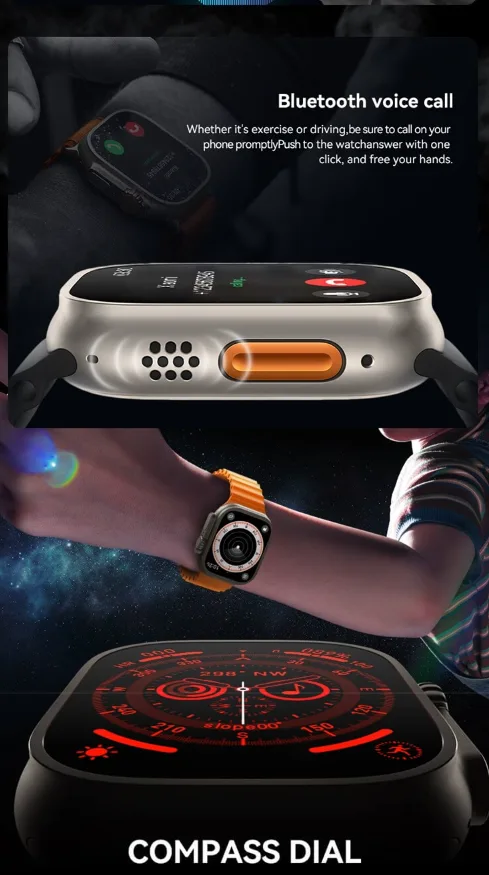 HW9 Ultra Max AMOLED Smart Watch NFC Access Control Compass Pattern Health Measurement – Image 7