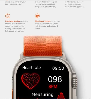 HW9 Ultra Max AMOLED Smart Watch NFC Access Control Compass Pattern Health Measurement – Image 8