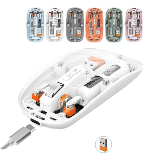 M233 Transparent Magnetic Mouse for PC Games Mode 2.4G BT Compatible Wireless Rechargeable
