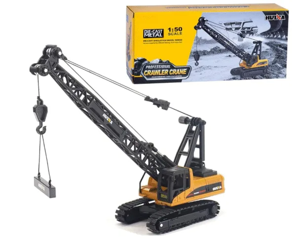 Die-Cast Metal Crane Truck Toy - 1/50 Scale Engineering Vehicle Model for Boys - Collector's Gift & Room Decoration
