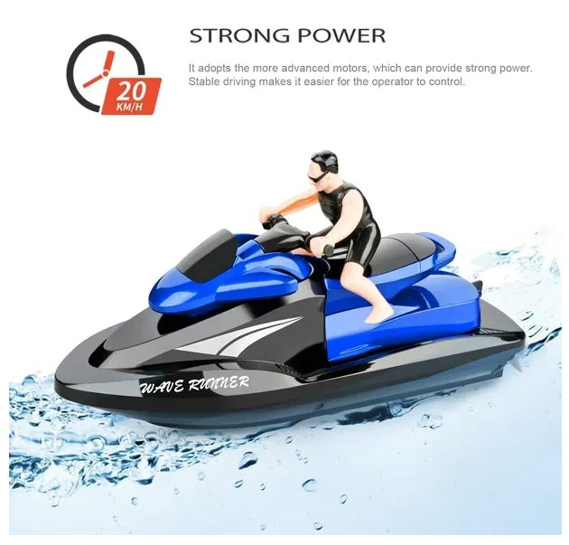 809 High-Speed RC Motorboat - 2.4GHz Remote Control Boat for Pools & Lakes | Waterproof Toy for Kids & Adults – Image 2