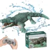 RC Alligator Toy – Realistic Swimming & Moving Reptile, 2.4GHz Waterproof, 98ft Range, USB Rechargeable – Perfect Pool Gift for Kids (Dark Green)