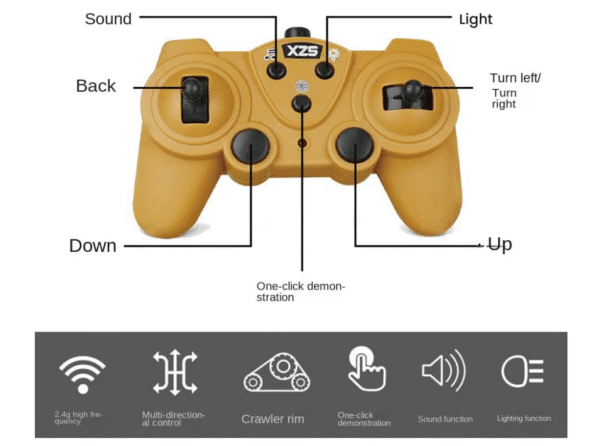 1:24 Scale 2.4GHz RC Tractor Toy - 9 Channel Alloy Bulldozer with Full Functions - Image 4