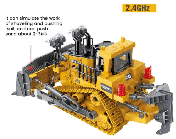 1:24 Scale 2.4GHz RC Tractor Toy - 9 Channel Alloy Bulldozer with Full Functions - Image 6
