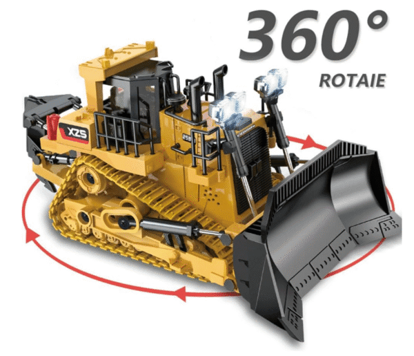 1:24 Scale 2.4GHz RC Tractor Toy - 9 Channel Alloy Bulldozer with Full Functions - Image 7