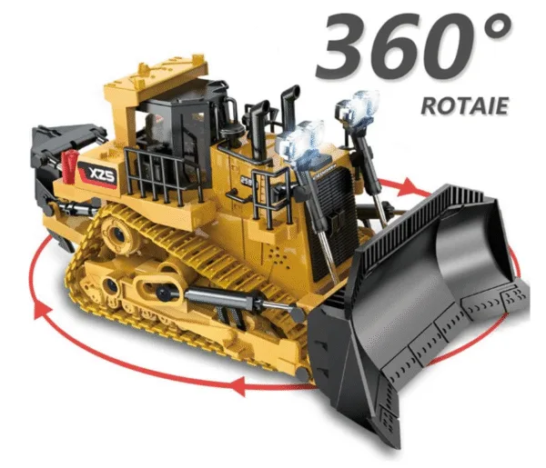 1:24 Scale 2.4GHz RC Tractor Toy - 9 Channel Alloy Bulldozer with Full Functions - Image 7