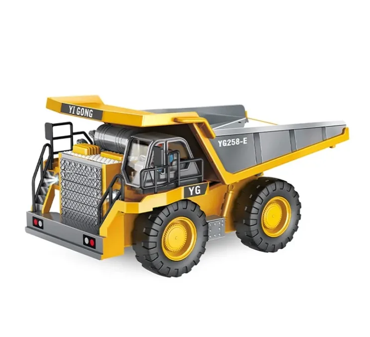 Heavy Duty RC Dump Truck Toy – 1/24 Scale Die-Cast Metal 2.4GHz 9CH Engineering Vehicle for Kids