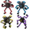 4 PCS Transformable Fidget Spinners for Kids & Adults – Stress Relief Sensory Toys, ADHD & Autism Friendly, Cool Fingertip Gyros for Boys and Girls – Fun & Calming Anxiety Relief Gifts