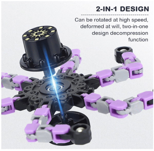 4 PCS Transformable Fidget Spinners for Kids & Adults – Stress Relief Sensory Toys, ADHD & Autism Friendly, Cool Fingertip Gyros for Boys and Girls – Fun & Calming Anxiety Relief Gifts - Image 3