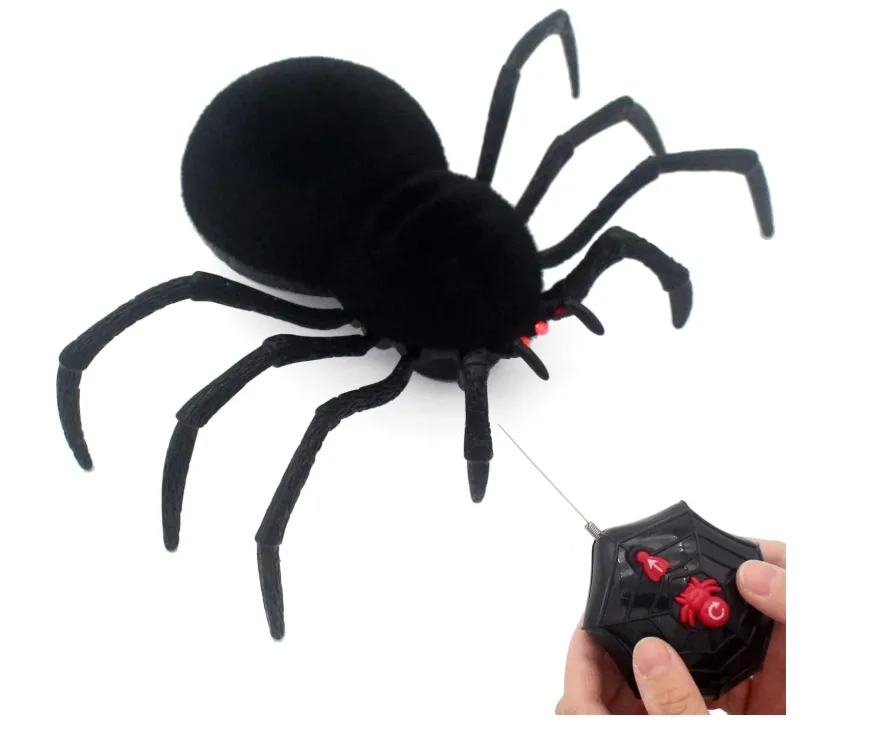 RC Spider Toy - Remote Control Tarantula Crawler, Realistic Scary Prank Gag Gift for Halloween & Christmas, Creepy Animatronic Bug for Kids & Adults (Birthday Gifts, Party Pranks)
