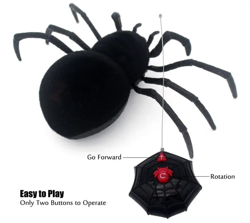 RC Spider Toy - Remote Control Tarantula Crawler, Realistic Scary Prank Gag Gift for Halloween & Christmas, Creepy Animatronic Bug for Kids & Adults (Birthday Gifts, Party Pranks) – Image 4