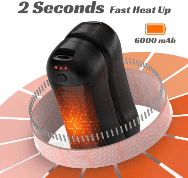 Rechargeable Hand Warmers 2 Pack – 6000mAh Electric USB Hand Warmer, 20+ Hours Heat, AI Smart Control – Perfect for Camping, Skiing, Golf (Ideal Gift for Men & Women) - Image 4