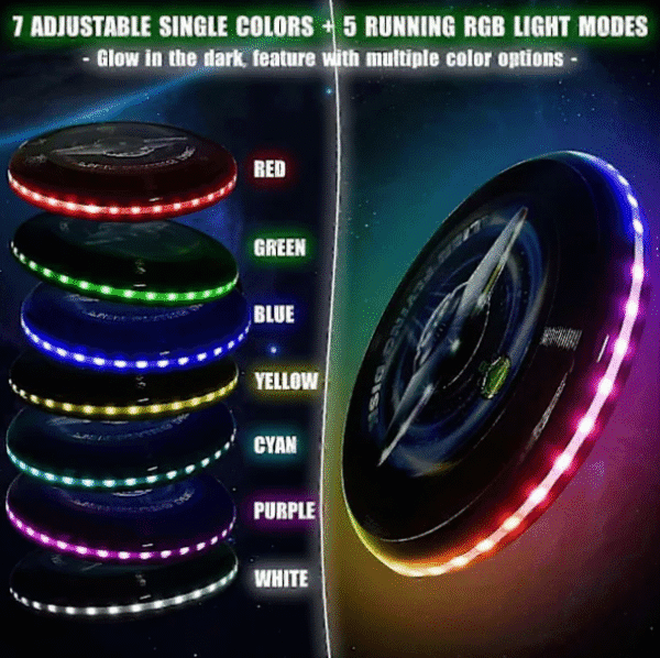Glow in The Dark LED Flying Disc – 38 RGB Lights, 12 Modes, Rechargeable & Waterproof – Ultimate Outdoor Night Game for Adults & Kids - Image 5