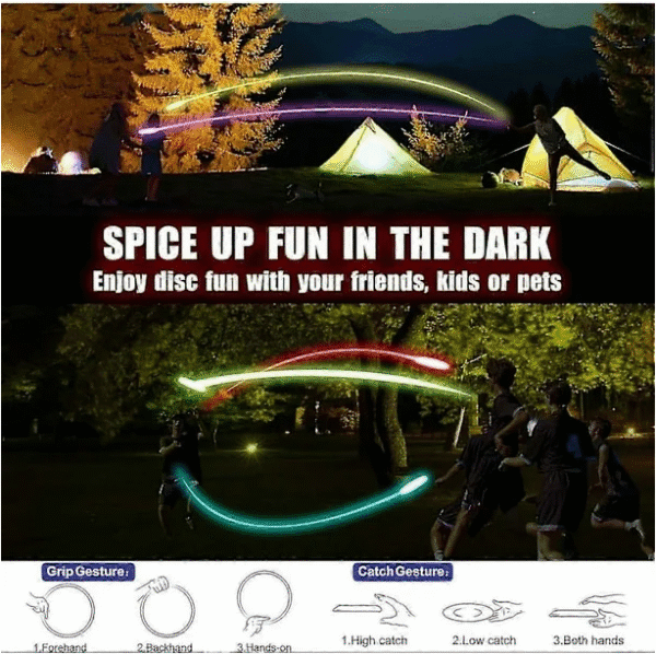 Glow in The Dark LED Flying Disc – 38 RGB Lights, 12 Modes, Rechargeable & Waterproof – Ultimate Outdoor Night Game for Adults & Kids - Image 3