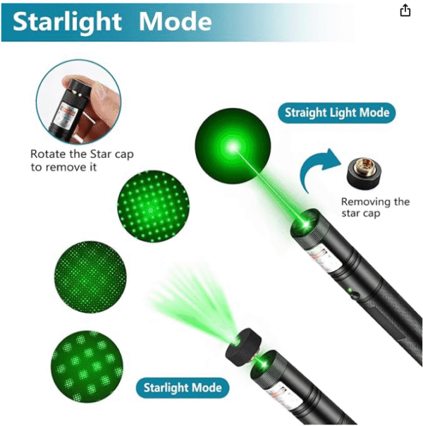 Tactical Green Laser Flashlight -Long Range, Rechargeable Bright Beam for Astronomy, Camping & Hiking - Indoor/Outdoor Use - Image 3