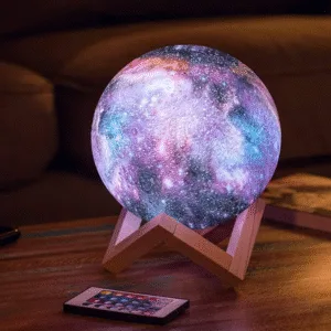 3D Moon Lamp Night Light - 16 Color LED, Rechargeable Touch Control, 15cm Realistic Moon Decor for Bedroom, Nursery, Game Room - Perfect Gift for Kids & Adults