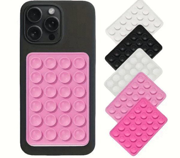 Silicone Suction Cup Phone Holder –Hands-Free Car Mount for Mirrors, Windows, Tiles | Universal Sticky Grip Case for phone | Multiple colors
