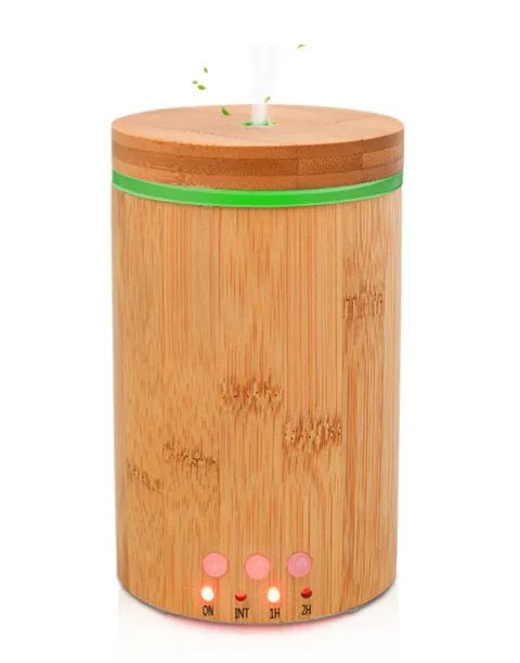 Bamboo Ultrasonic Essential Oil Diffuser – 400 Sq Ft Coverage, 7 LED Colors, 14H Timer – BPA-Free Aromatherapy for Bedroom, Office, Yoga – Relaxation & Air Ionizing
