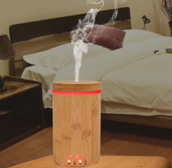 Bamboo Ultrasonic Essential Oil Diffuser – 400 Sq Ft Coverage, 7 LED Colors, 14H Timer – BPA-Free Aromatherapy for Bedroom, Office, Yoga – Relaxation & Air Ionizing – Image 3