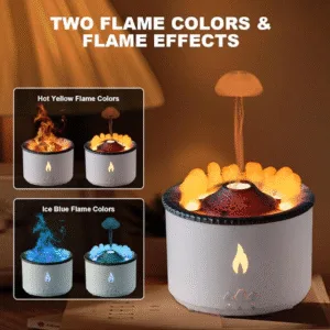 Alternative view of Volcano Aroma Diffuser & Humidifier – 300ml Flame/Jellyfish Mist Modes, Remote Control, Super Quiet, Cool Mist for Essential Oils – Night Light for Bedroom, Office, Spa
