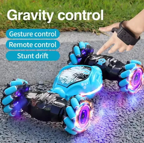 HD5077 Hand Gesture & Remote Control Stunt Car - 2.4Ghz 4WD 360° Flips, LED Lights, Smart Sensor | Ultimate RC Toy Gift for Boys/Girls 6-12 Years