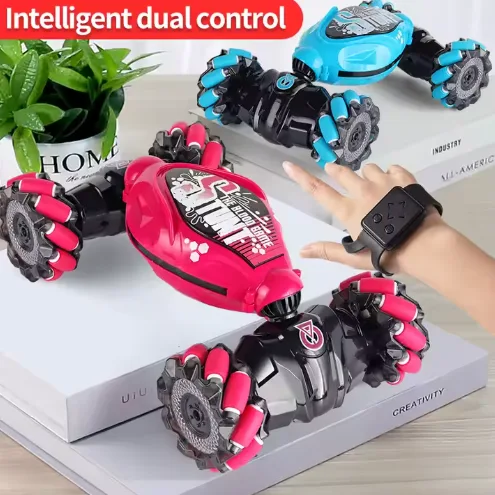 HD5077 Hand Gesture & Remote Control Stunt Car - 2.4Ghz 4WD 360° Flips, LED Lights, Smart Sensor | Ultimate RC Toy Gift for Boys/Girls 6-12 Years - Image 2