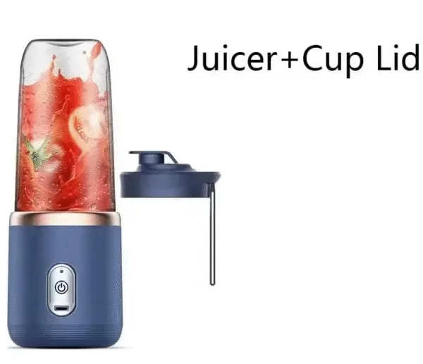 Andowl Q-l350 400ML Portable Electric Juicer Cup - USB Rechargeable Smoothie Maker with Stainless Steel Blade | Mini Blender for Ice Crushing, Fruits, Protein Shakes | Travel & Gym Friendly (Blue) – Image 6