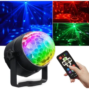 Disco Ball Light Party Decorations - USB LED Sound Activated DJ Dance Light with RGB Color Changing & Strobe Effects for Halloween, Xmas, Birthday, Wedding, Club, Karaoke & Home Dance Parties